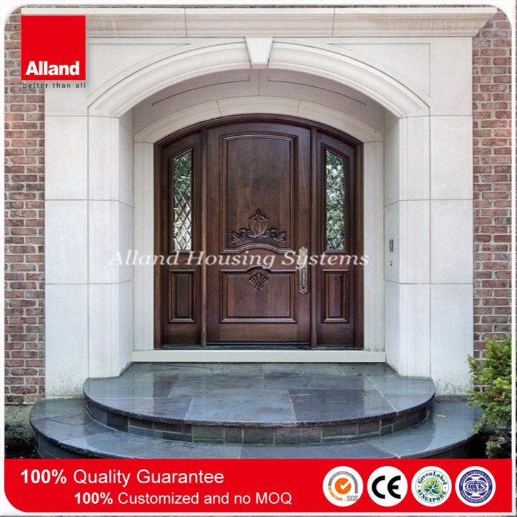 Arched Shape Double Entry Doors With Hand Carving Design View