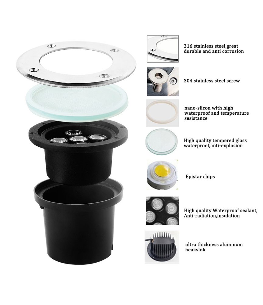 Cheap price 6W inground recessed landscape round led underground light
