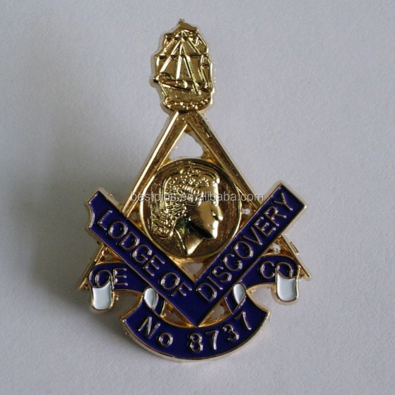 Masonic Gifts Custom Made Enamel Bulk Freemason Lapel Pin With G Charms