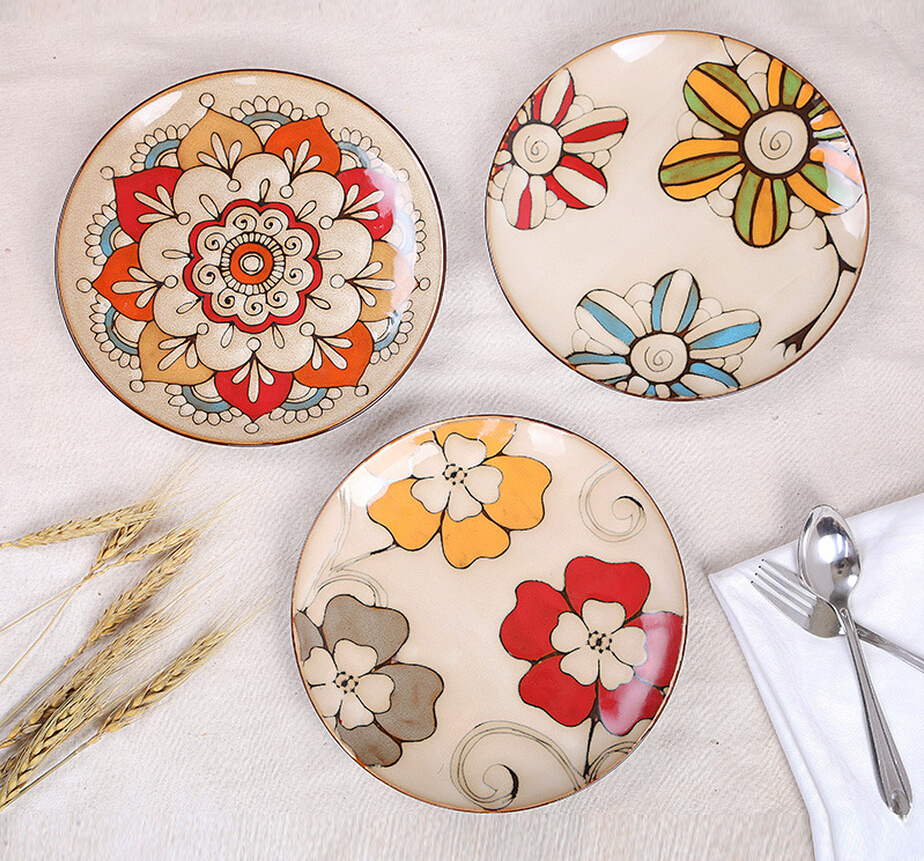 multi color dinner plate wholesale color enamel dinner plate