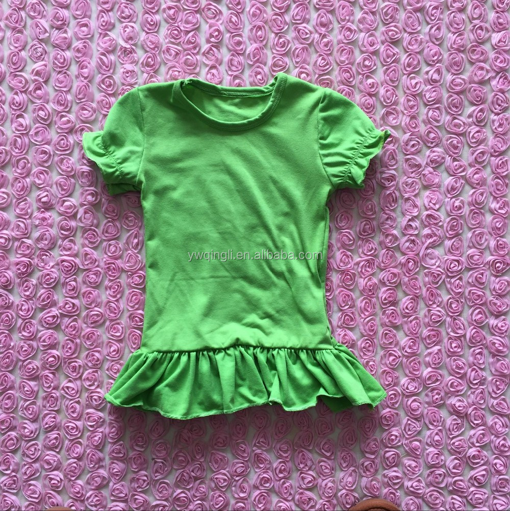 こうるさい シャツ幼児の女の子ブティック服女の子フリル シャツ マルチ カラー コットン tシャツ仕入れ・メーカー・工場