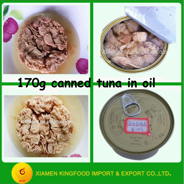 Types of canned tuna chunk shred in oil Halal canned tuna fish