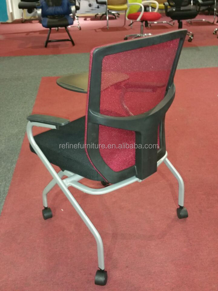 赤と黒メッシュ生地エグゼクティブ教室の椅子で書き込みテーブルと車輪RF-T002C仕入れ・メーカー・工場