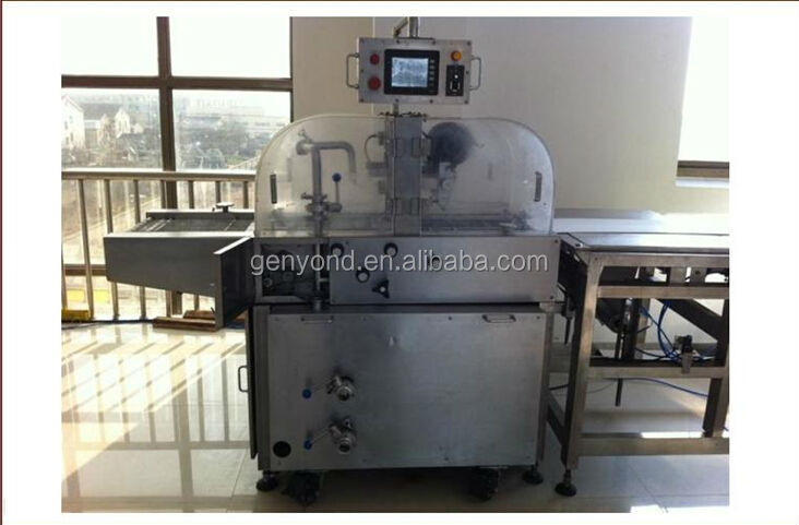 Automatic enrobing&coating machinery for chocolate beans/bar/cake/biscuit processing