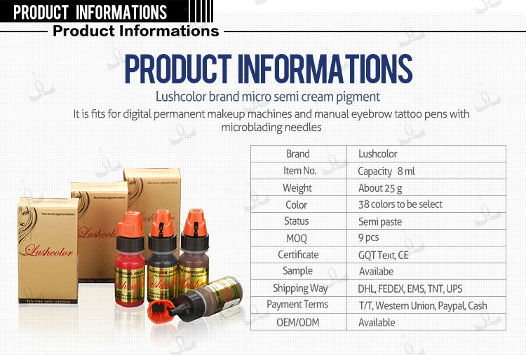 lushcolor眉の刺青インク恒久的な化粧インク直接工場価格で 問屋・仕入れ・卸・卸売り