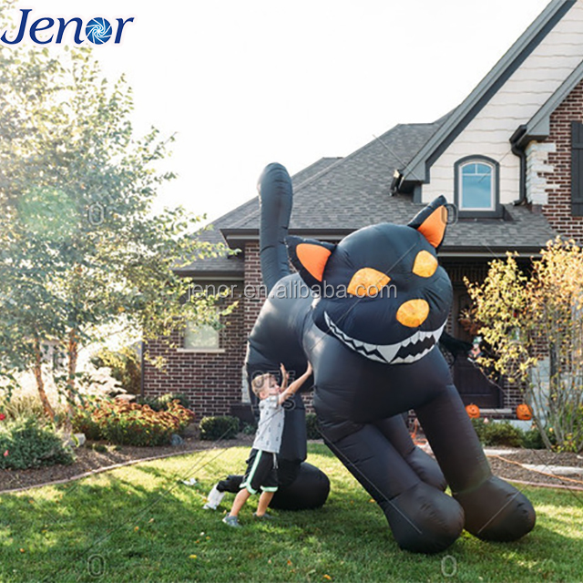 Giant Halloween Inflatable Black Cartoon Cat For Outdoor Party