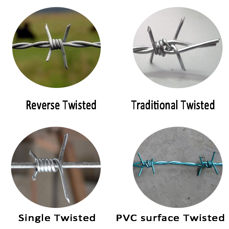 Barbed Wire/200m 250m 400m 500m Per Roll Galvanized Barbed Wire /16gauge 14 Gauge Hdg Barbed