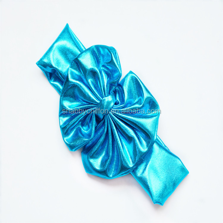 メタリック弓乱雑なheadwrap、 リボンheadwrap、 skinyheadwrap仕入れ・メーカー・工場