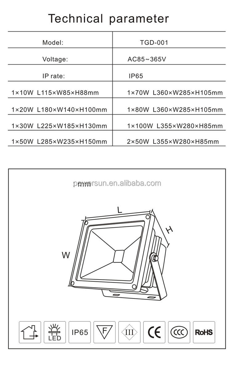 Ledフラッドライト10w-50w仕入れ・メーカー・工場