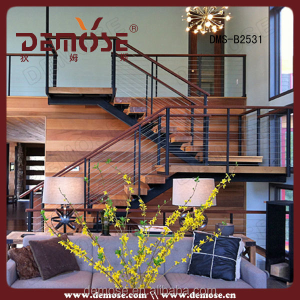 金属製の階段のrailing|stainlessプレハブ鋼ケーブルの手すり問屋・仕入れ・卸・卸売り