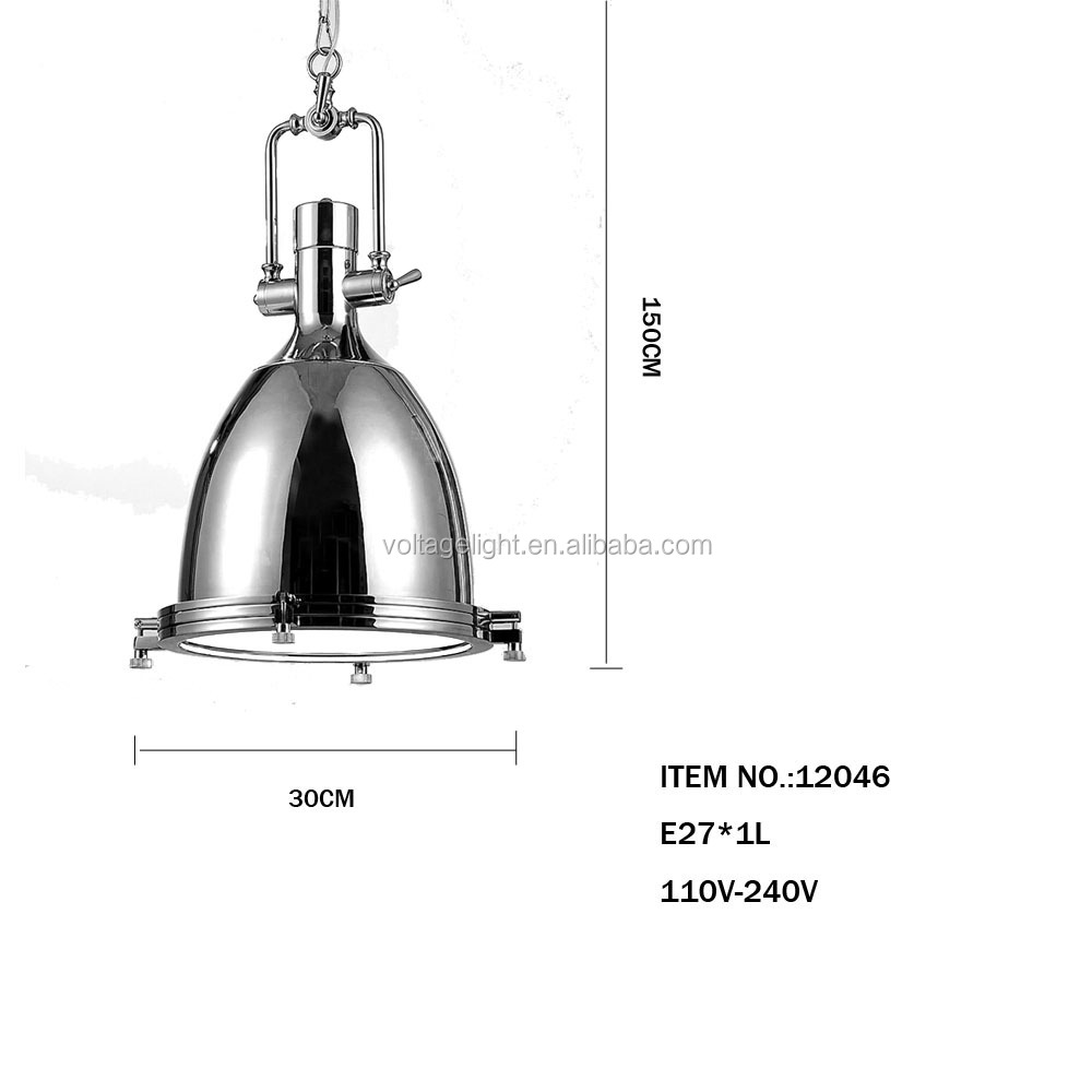 Decorativi vintage industriale lampada a sospensione cromato o ... Lampade A decorazione Sospensione