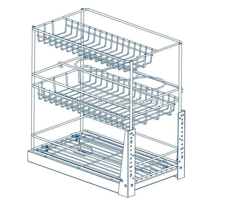 Metal Kitchen Cabinet Pull Out Storage Baskets For Kitchen