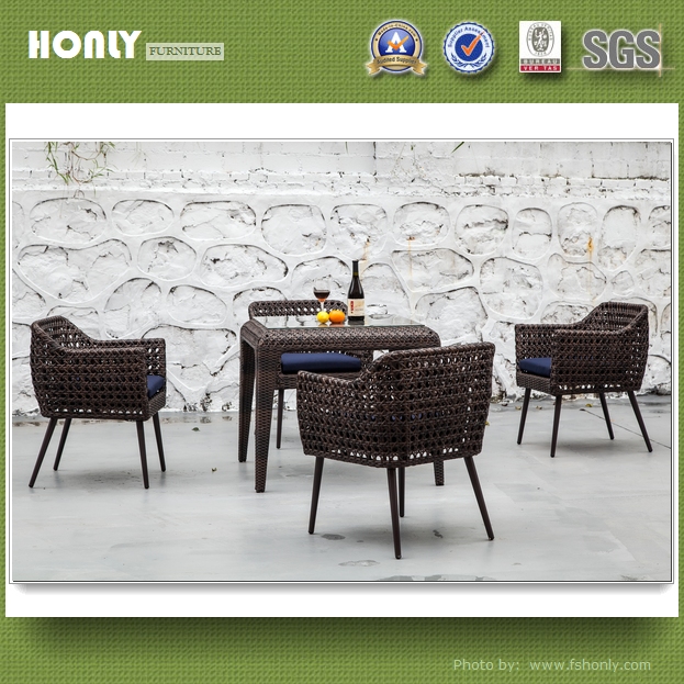 Restaurant dining set tempered glass outdoor luxury dining table