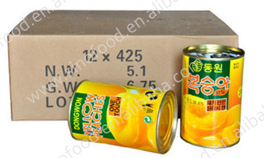 canned fruit in sugar water/ canned yellow peach