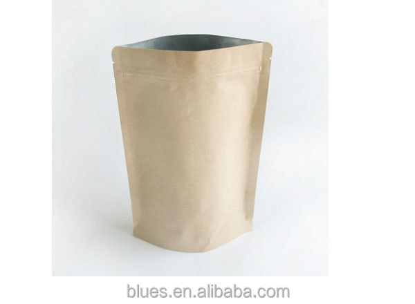 ziplock stand up kraft paper bag