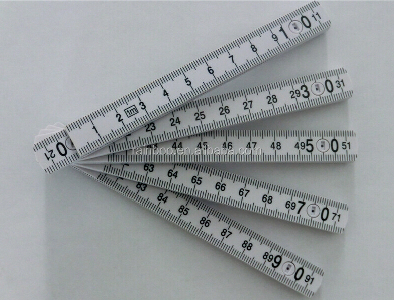 supply logo printed 10 folding 1m plastic ruler for promotion