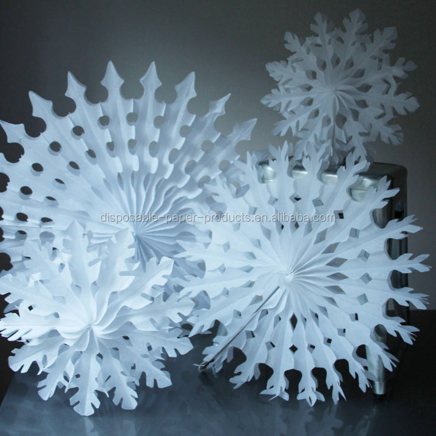 White Paper Tissue Fan Christmas Decorations Paper Tissue