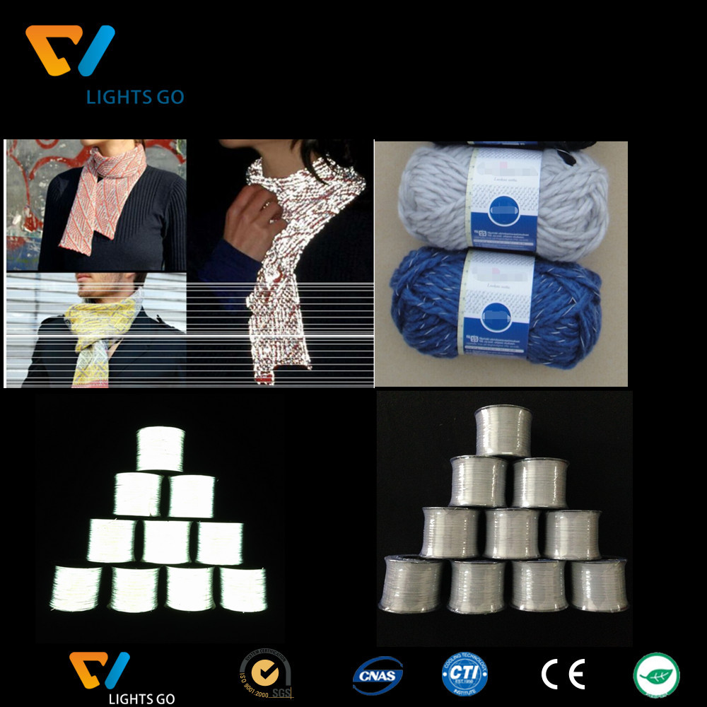 2016 wholesale high visible double side reflective knitting yarn