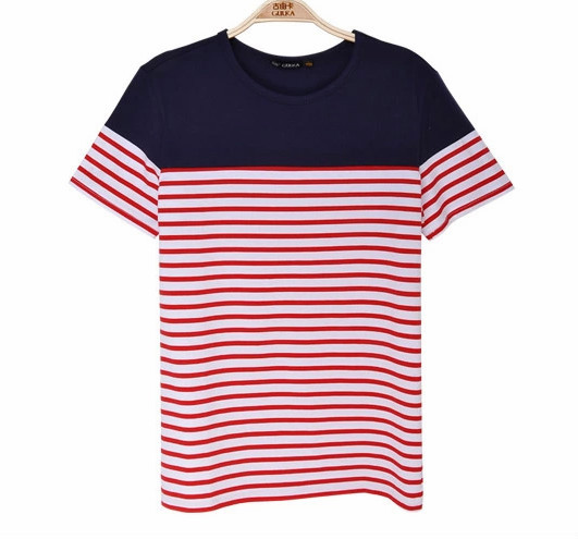 伸縮性のある素敵な縞模様のtシャツとルーズtシャツoem卸売中国からのtシャツ、 男性のためのtシャツ仕入れ・メーカー・工場