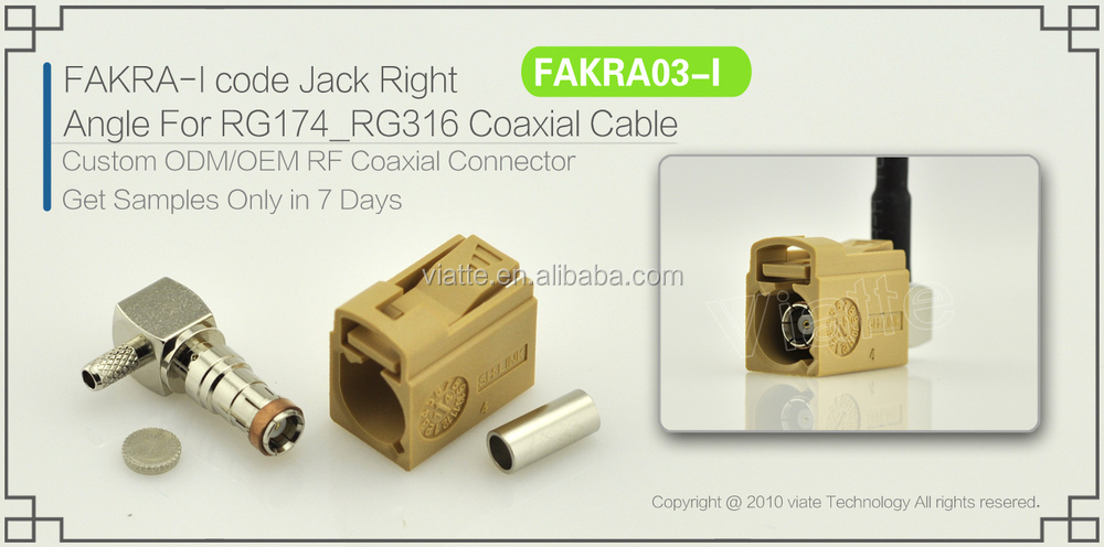 Fakra- iコードjack/メス直角rg174_rg316用同軸ケーブルのコネクター仕入れ・メーカー・工場