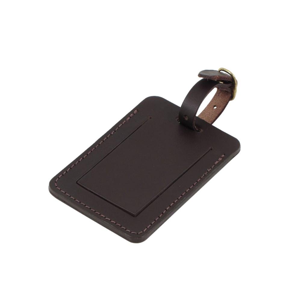 Quality Black Color Genuine Leather Adress Tag Durable Luggage Tags