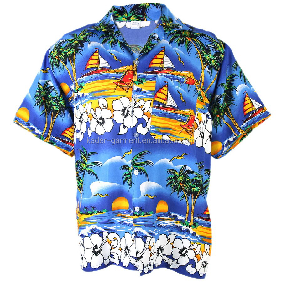 メンズハワイアンアロハシャツの卸売、 昇華印刷カジュアルシャツ仕入れ・メーカー・工場