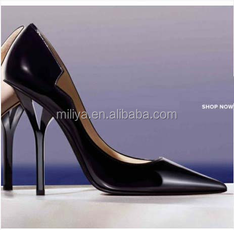 ヌード/黒/yellow/紫色の本物の革尖った- つま先のパンプスヒールの靴婦人靴のファッション特性仕入れ・メーカー・工場