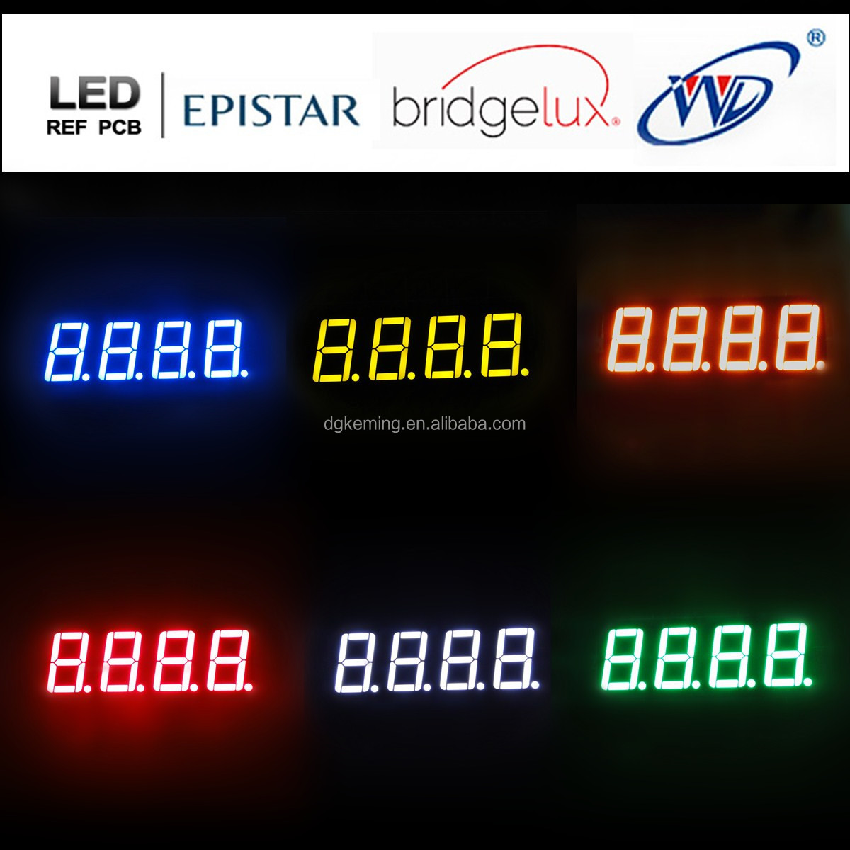 Red 0.5641inch four 4 quad digit led clock circuit board