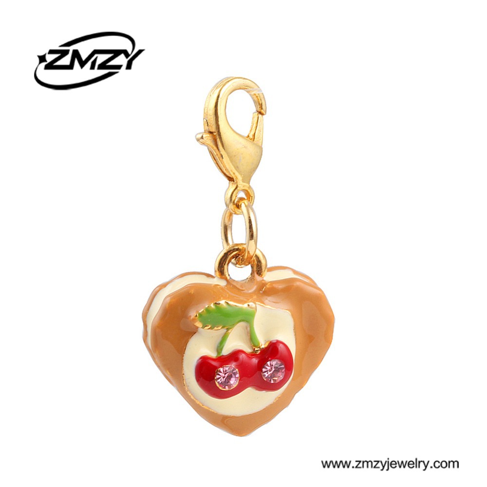 high quality crystal cherry and heart shape pendant metal thomas