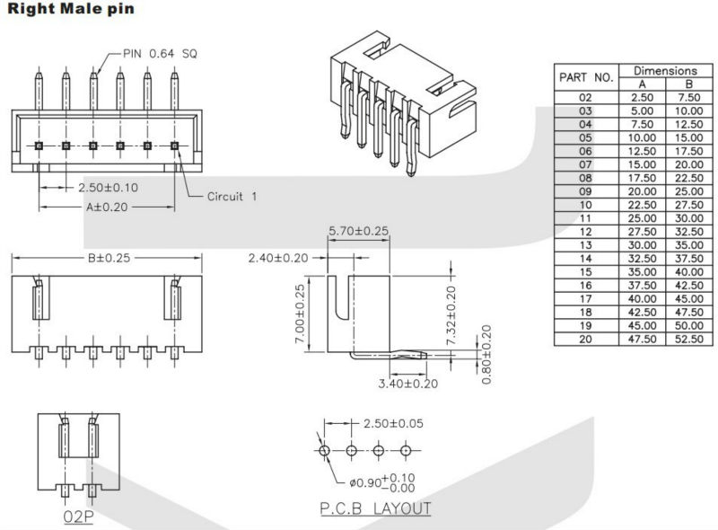 2.5mm電線コネクタ2345678910111213141516１718kls1-2.50ピン、 ul、 cerohs指令仕入れ・メーカー・工場