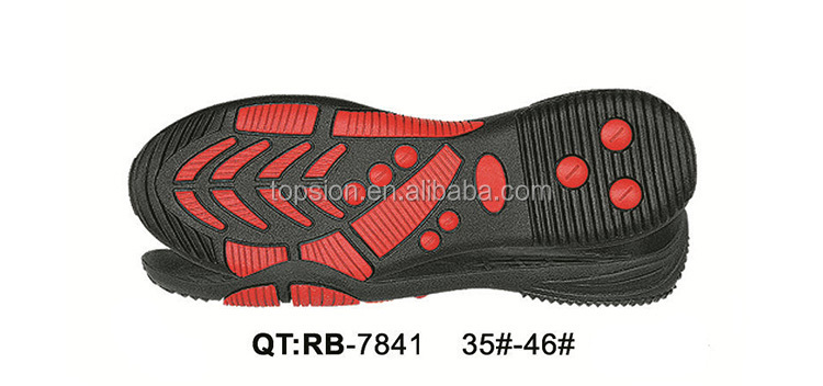 熱い販売のスリップ- 性ゴムゴムシート製造靴の赤ソールアウトソール仕入れ・メーカー・工場