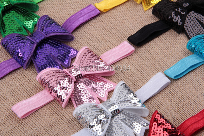 новый блеск блесток немного развеселить волос лук hairbands ребенка девушка новорожденных мягкой стрейч ободки 20pcs/lot drop Доставка новый блеск блесток немного развеселить волос лук hairbands ребенка девушка новорожденных мягкой стрейч ободки 20pcs/lot drop Доставка