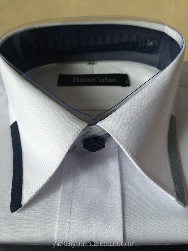 白いシャツ襟コントラストデザインの男の子のドレスシャツロングスリーブ仕入れ・メーカー・工場