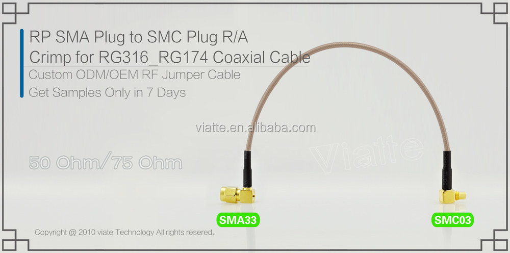 Rf同軸ケーブルコネクタ付きのケーブルアセンブリ、 smaオスr/aにsmcオス仕入れ・メーカー・工場