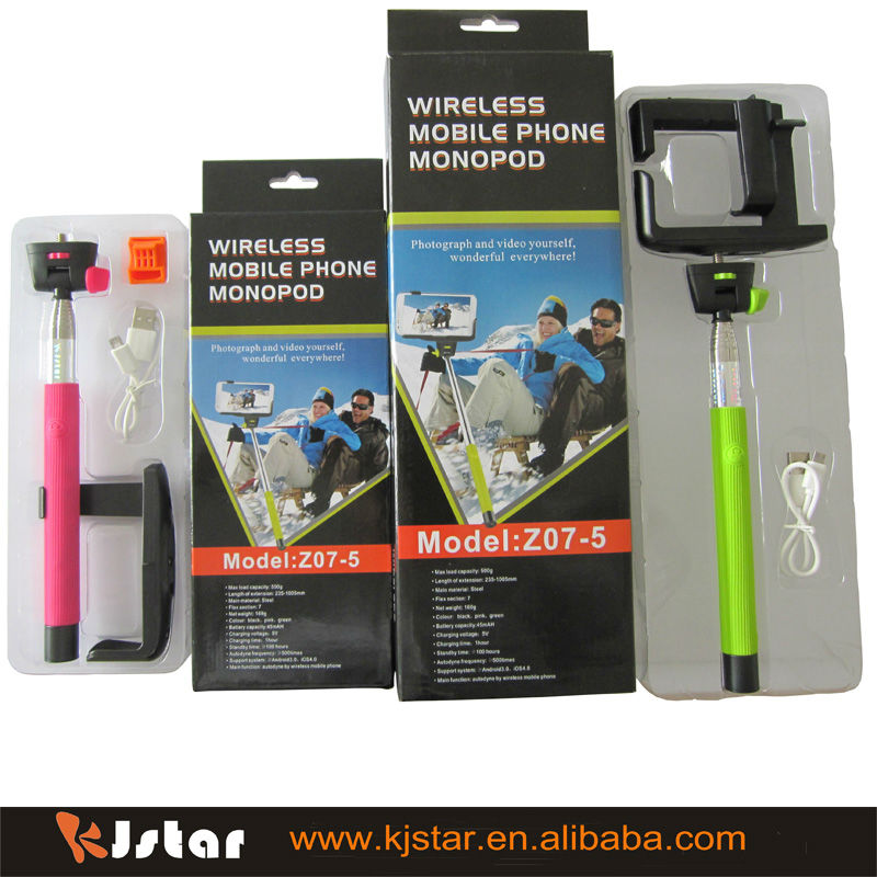 Kjstarの2014年selfieiosとアンドロイドハンドヘルド用スティックz07-5工場卸売価格で問屋・仕入れ・卸・卸売り