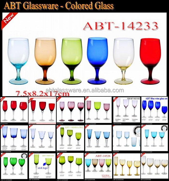Unique design hand blow red wine glassware