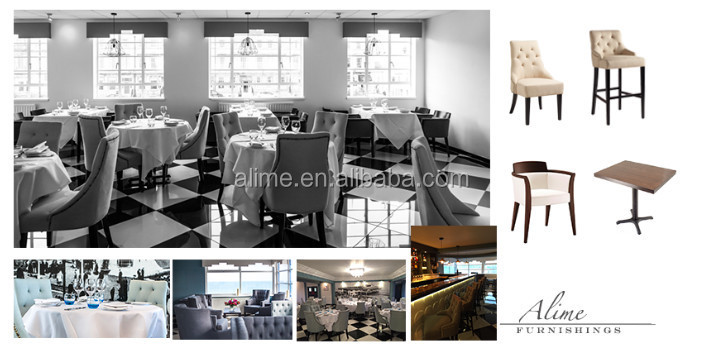 近代的なホテルalime5スターブルーのファブリックベッド木製フレームコーヒーショップ用のソファ椅子aac644特注家具仕入れ・メーカー・工場