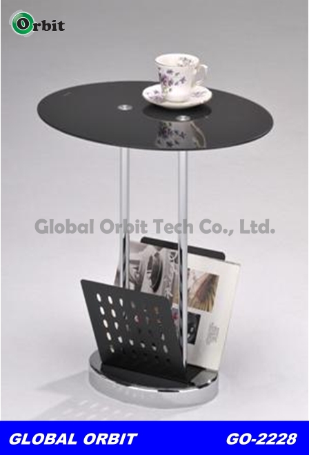 Moderne meubels metalen benen keuken tafel, ronde glazen eettafel ...
