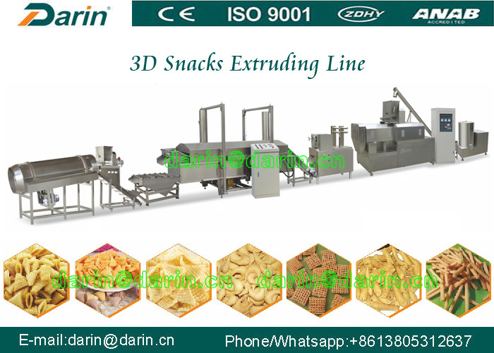 crispy extruded fry wheat corn flour pellet 3d snacks machine