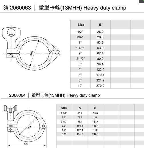 衛生ステンレス鋼三クランプ付属品(等級304/316L)問屋・仕入れ・卸・卸売り