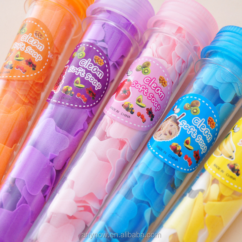 tube rose flower star shape soft bath paper soap 