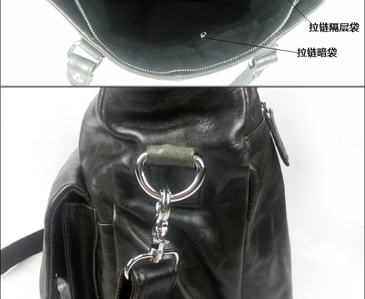 2014 New genuine leather mens leather messenger bag
