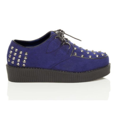 WOMENS SHOES CREEPERS PLATFORM WEDGE LACE UP SHOES CASUAL SHOES BOOTS