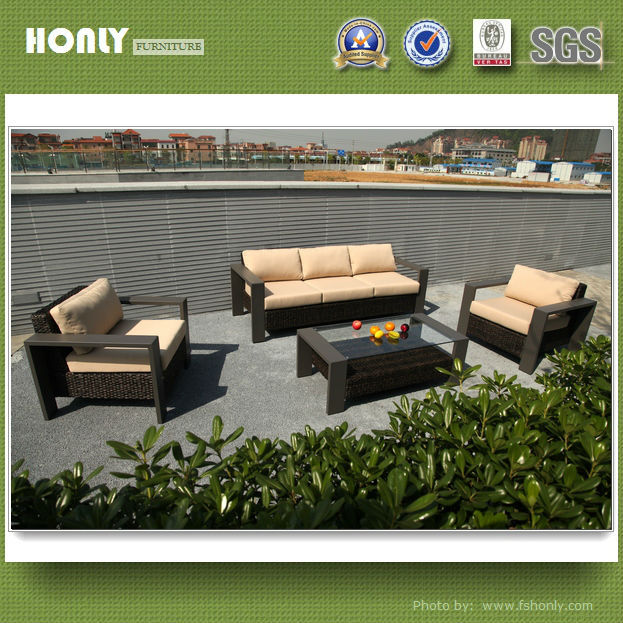 Wide aluminium outdoor KD sofa plastic magic outdoor sofa set