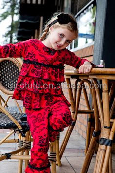 卸売カスタムの服の女の子の服の長いスリーブピンクミニーマウスクリスマスドレスセット付きチュニックフリルパンツの衣装問屋・仕入れ・卸・卸売り