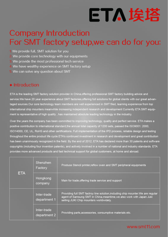 ETA SMT Reflow Oven A800