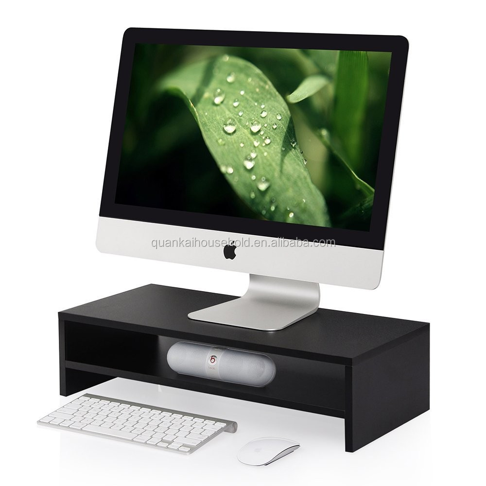 Monitor Stand Computer Riser Office Desktop Keyboard Storage Shelf With Drawer
