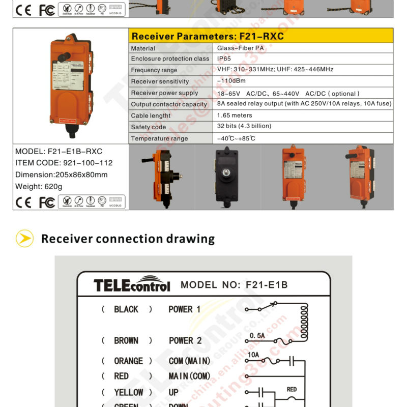 F21 e1b telecrane схема подключения