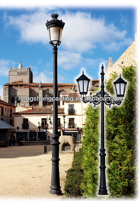 3.6m calle antigua de hierro fundido poste de la lámpara, poste de