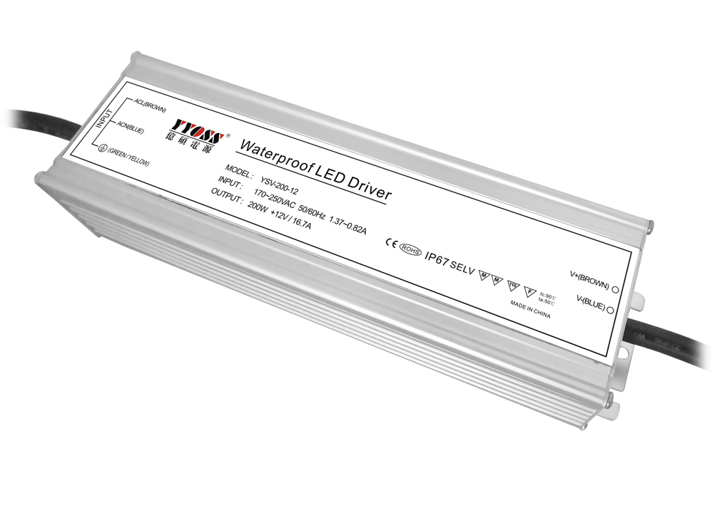 High efficiency 91% waterproof constant voltage 200w led driver 12v/24v